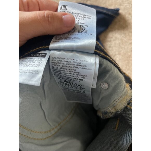 Levi's Men's 514 Size 34 x 30 Dark Wash Straight Leg Bootcut Denim Cotton Jeans - Picture 4 of 4